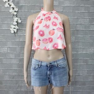 Wildfox Arizona Blush Grapefruit Tie Me Halter Top S NWT